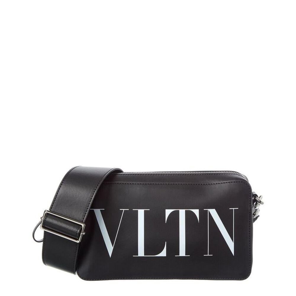 Valentino Vltn Leather Belt Bag, Black